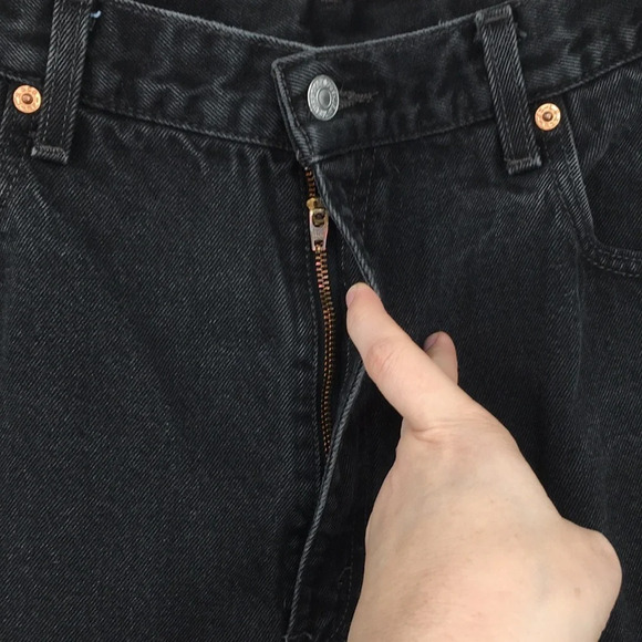 Levis 550 Jeans‎ Mens 40x30 Black Denim Relaxed Fit 100% Cotton Vintage 1999 - Picture 3 of 13